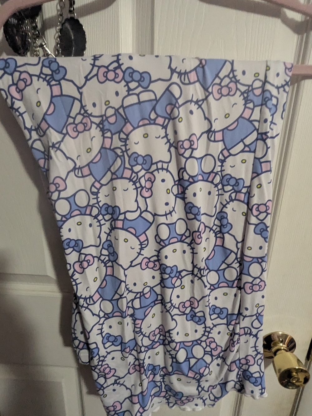 Hello Kitty White Pink Blue Sleepwear Top